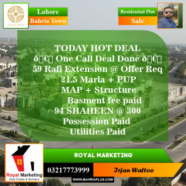 Residential Plot for Sale in Bahria Town, Lahore - (BP-151461)