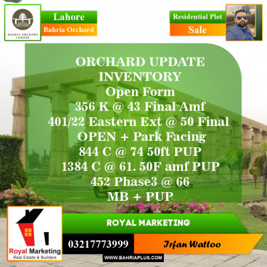 Residential Plot for Sale in Bahria Orchard, Lahore - (BP-151468)