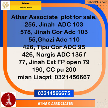 Residential Plot for Sale in Sector E - Jinnah Block -  Bahria Town, Lahore - (BP-151558)