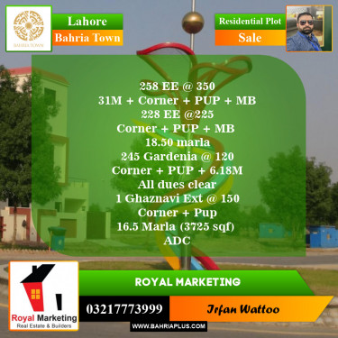 Residential Plot for Sale in Sector D - EE Block -  Bahria Town, Lahore - (BP-151595)