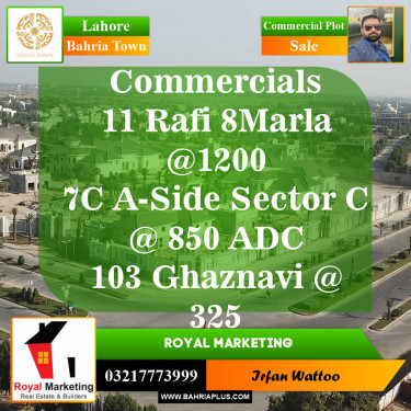 Commercial Plot for Sale in Sector E - Rafi Commercial -  Bahria Town, Lahore - (BP-151599)