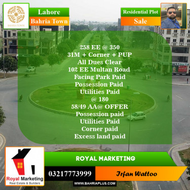 Residential Plot for Sale in Sector D - EE Block -  Bahria Town, Lahore - (BP-151607)