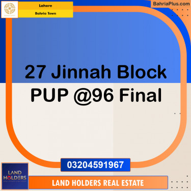 Residential Plot for Sale in Sector E - Jinnah Block -  Bahria Town, Lahore - (BP-151615)