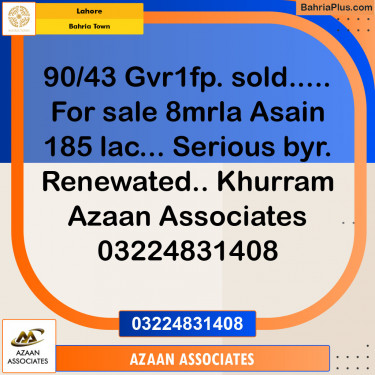 Residential Plot for Sale in Sector B - Safari Villas -  Bahria Town, Lahore - (BP-151648)