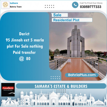 Residential Plot for Sale in Bahria Town, Lahore - (BP-151700)