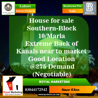 Residential Plot for Sale in Bahria Orchard, Lahore - (BP-151731)