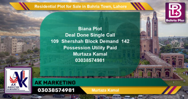 Residential Plot for Sale in Bahria Town, Lahore - (BP-151736)