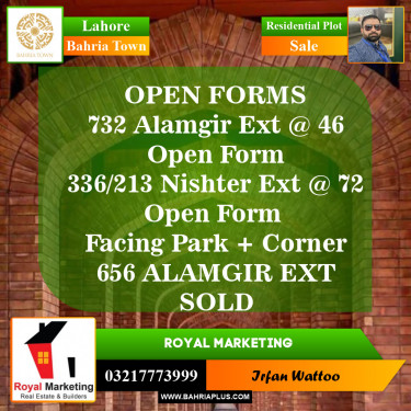 Residential Plot for Sale in Bahria Town, Lahore - (BP-151763)