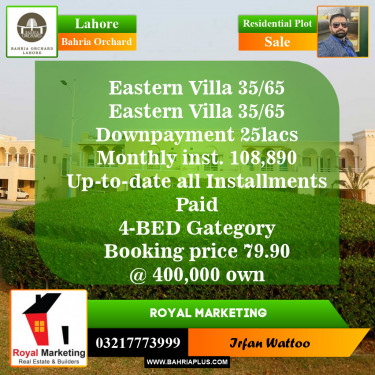 Residential Plot for Sale in Bahria Orchard, Lahore - (BP-151765)