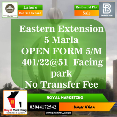 Residential Plot for Sale in Bahria Orchard, Lahore - (BP-151861)