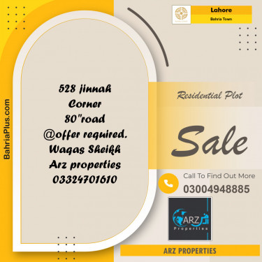 Residential Plot for Sale in Bahria Town, Lahore - (BP-151877)