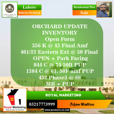 Residential Plot for Sale in Bahria Orchard, Lahore - (BP-151939)
