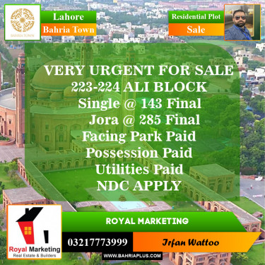 Residential Plot for Sale in Bahria Town, Lahore - (BP-151940)