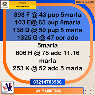 Residential Plot for Sale in Bahria Orchard, Lahore - (BP-151949)
