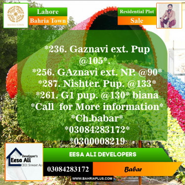 Residential Plot for Sale in Bahria Town, Lahore - (BP-151956)