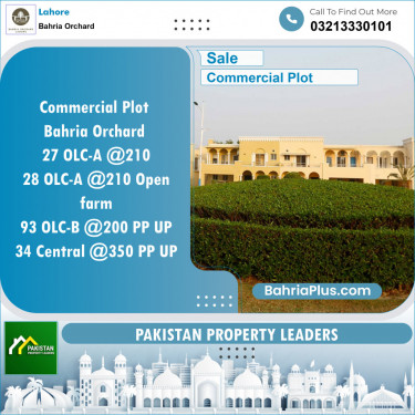 Commercial Plot for Sale in Bahria Orchard, Lahore - (BP-151969)