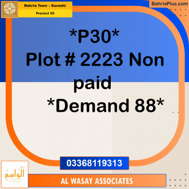 250 Sq. Yards Residential Plot for Sale in Precinct 30 -  Bahria Town, Karachi - (BP-152031)