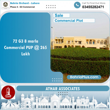 Commercial Plot for Sale in Phase 4 - G3 Commercial -  Bahria Orchard, Lahore - (BP-152103)