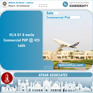 Commercial Plot for Sale in Phase 4 - G1 Commercial -  Bahria Orchard, Lahore - (BP-152111)