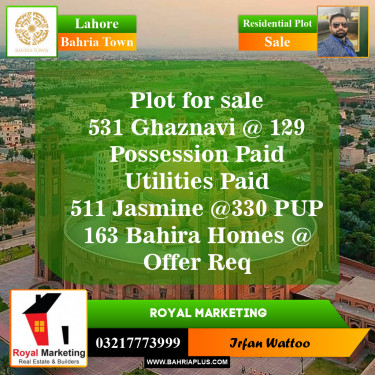 Residential Plot for Sale in Bahria Town, Lahore - (BP-152152)