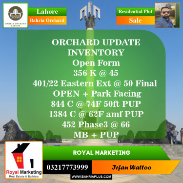 Residential Plot for Sale in Bahria Orchard, Lahore - (BP-152153)