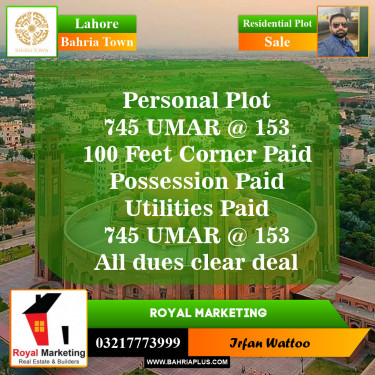 Residential Plot for Sale in Bahria Town, Lahore - (BP-152159)