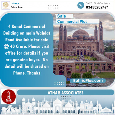 Commercial Plot for Sale in Bahria Town, Lahore - (BP-152170)