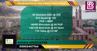 Residential Plot for Sale in Bahria Town, Lahore - (BP-152180)