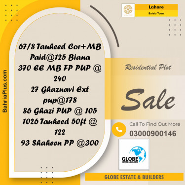 Residential Plot for Sale in Bahria Town, Lahore - (BP-152186)