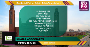 Residential Plot for Sale in Bahria Town, Lahore - (BP-152193)