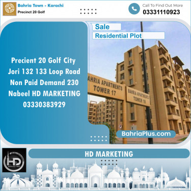 Residential Plot for Sale in Precinct 20 Golf -  Bahria Town, Karachi - (BP-152228)