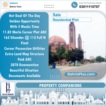 Residential Plot for Sale in Bahria Town, Lahore - (BP-152229)