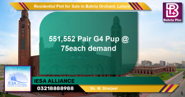 Residential Plot for Sale in Bahria Orchard, Lahore - (BP-152298)