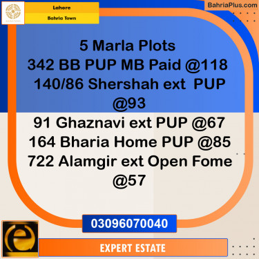 Residential Plot for Sale in Sector D - BB Block -  Bahria Town, Lahore - (BP-152302)