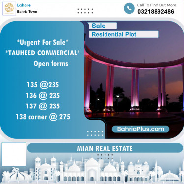 Residential Plot for Sale in Bahria Town, Lahore - (BP-152331)