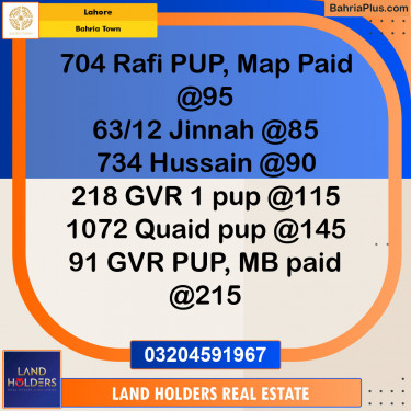 Residential Plot for Sale in Bahria Town, Lahore - (BP-152337)