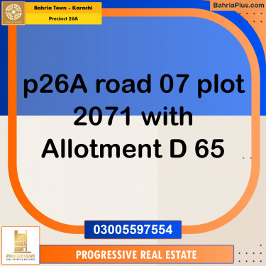 125 Sq. Yards Residential Plot for Sale in Precinct 26A -  Bahria Town, Karachi - (BP-152355)