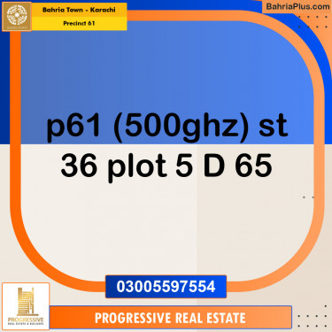 125 Sq. Yards Residential Plot for Sale in Precinct 61 -  Bahria Town, Karachi - (BP-152361)