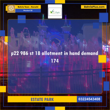 250 Sq. Yards Residential Plot for Sale in Precinct 22 -  Bahria Town, Karachi - (BP-152412)