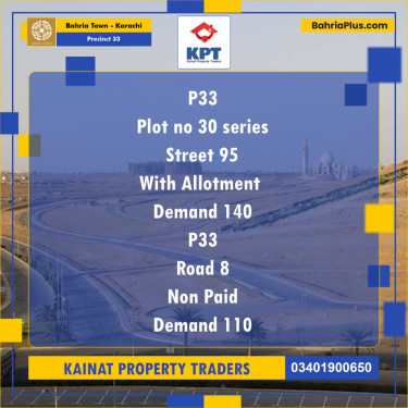 Residential Plot for Sale in Precinct 33 -  Bahria Town, Karachi - (BP-152418)