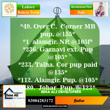 Residential Plot for Sale in Overseas C -  Bahria Town, Lahore - (BP-152420)
