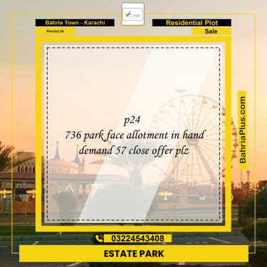 125 Sq. Yards Residential Plot for Sale in Precinct 24 -  Bahria Town, Karachi - (BP-152428)