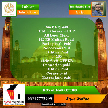 Residential Plot for Sale in Bahria Town, Lahore - (BP-152436)