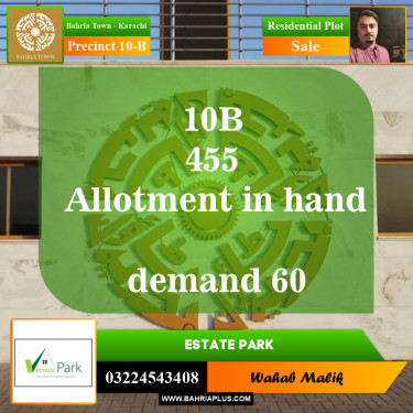 125 Sq. Yards Residential Plot for Sale in Precinct 10-B -  Bahria Town, Karachi - (BP-152443)