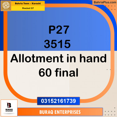 Residential Plot for Sale in Precinct 27 -  Bahria Town, Karachi - (BP-152446)
