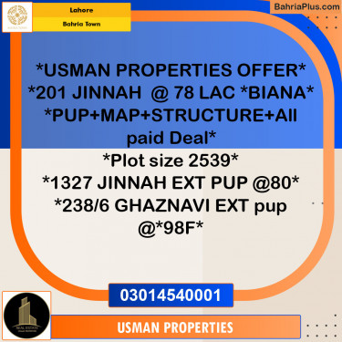 Residential Plot for Sale in Bahria Town, Lahore - (BP-152461)