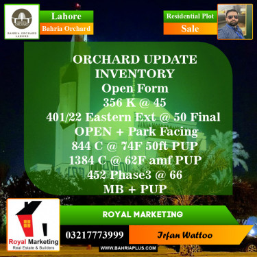Residential Plot for Sale in Bahria Orchard, Lahore - (BP-152475)