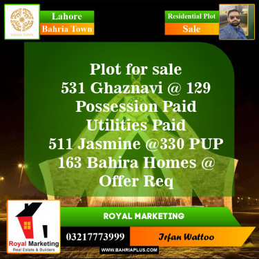 Residential Plot for Sale in Bahria Town, Lahore - (BP-152478)