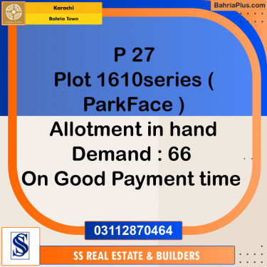 Residential Plot for Sale in Precinct 27 -  Bahria Town, Karachi - (BP-152497)