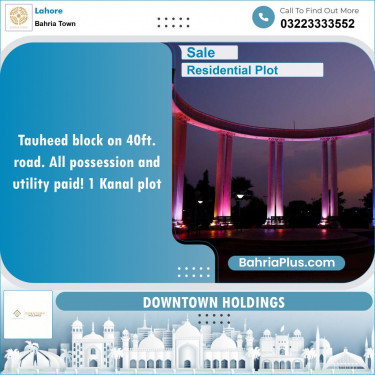 Residential Plot for Sale in Bahria Town, Lahore - (BP-152521)